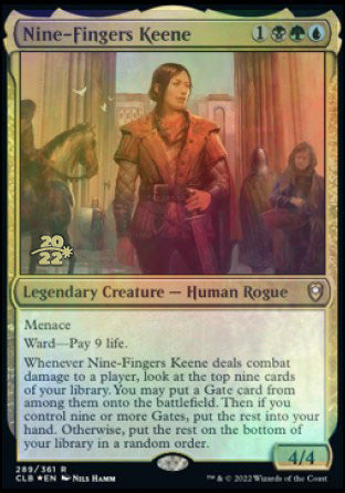 Nine-Fingers Keene [Commander Legends: Battle for Baldur's Gate Prerelease Promos] MTG Single Magic: The Gathering    | Red Claw Gaming