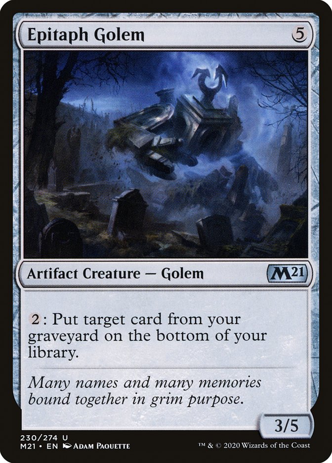 Epitaph Golem [Core Set 2021] MTG Single Magic: The Gathering    | Red Claw Gaming