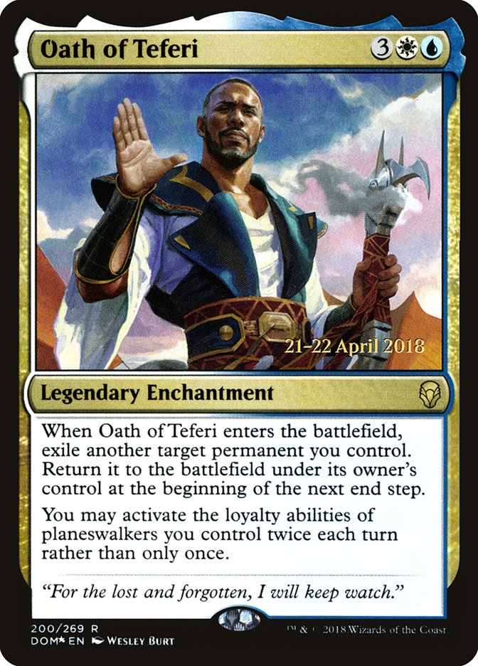 Oath of Teferi [Dominaria Prerelease Promos] MTG Single Magic: The Gathering    | Red Claw Gaming