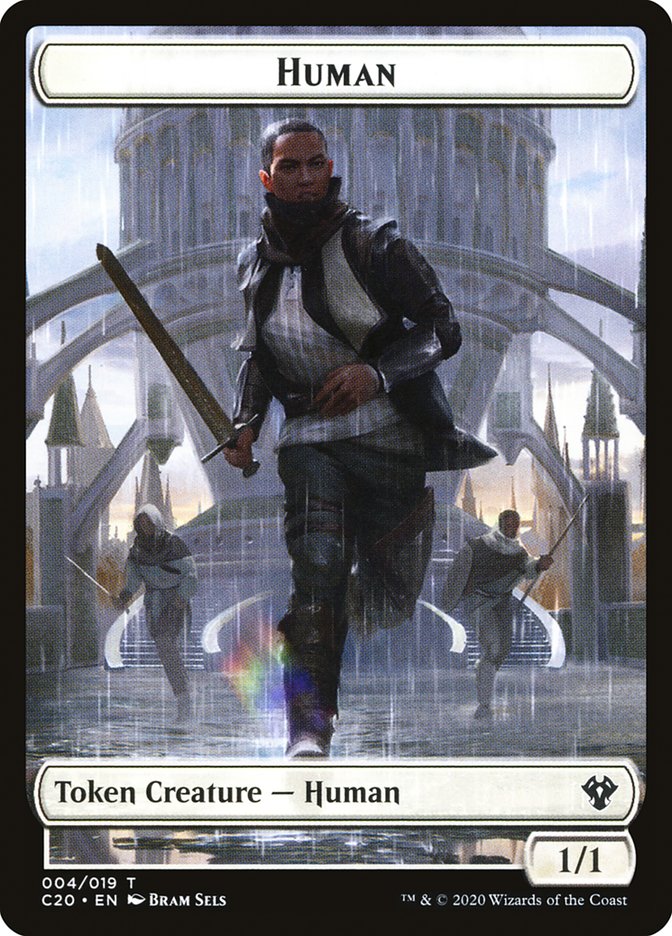 Human // Treasure Double-Sided Token [Commander 2020 Tokens] MTG Single Magic: The Gathering    | Red Claw Gaming
