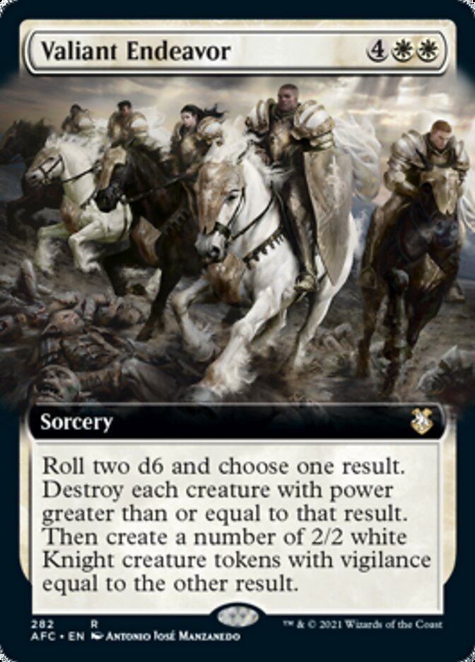 Valiant Endeavor (Extended Art) [Dungeons & Dragons: Adventures in the Forgotten Realms Commander] MTG Single Magic: The Gathering    | Red Claw Gaming