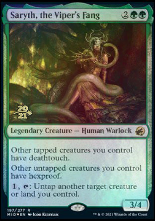 Saryth, the Viper's Fang [Innistrad: Midnight Hunt Prerelease Promos] MTG Single Magic: The Gathering    | Red Claw Gaming