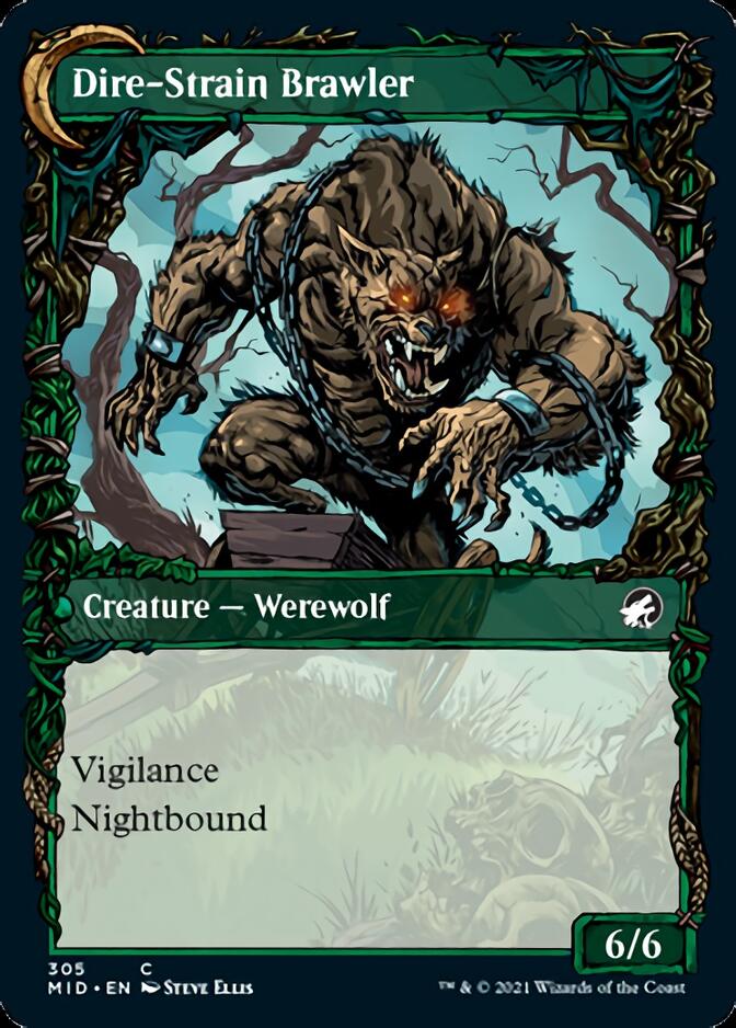 Tireless Hauler // Dire-Strain Brawler (Showcase Equinox) [Innistrad: Midnight Hunt] MTG Single Magic: The Gathering    | Red Claw Gaming