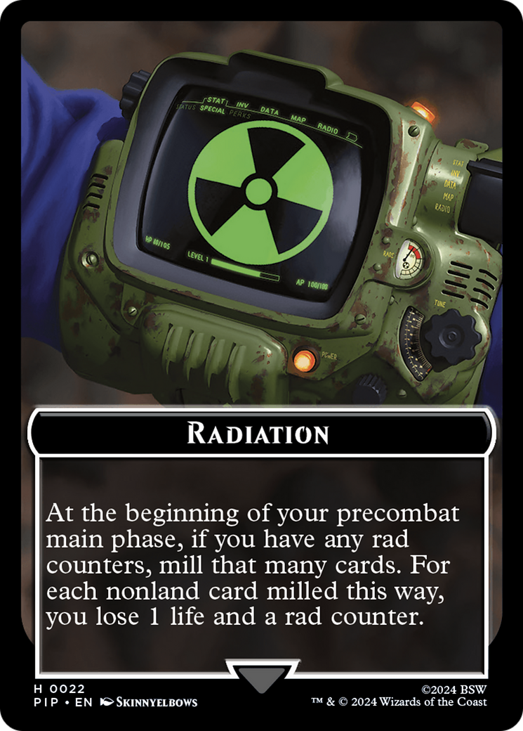 Radiation // Zombie Mutant Double-Sided Token [Fallout Tokens] MTG Single Magic: The Gathering    | Red Claw Gaming