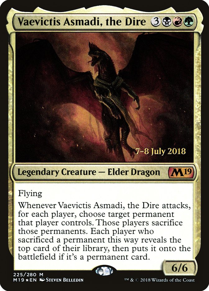 Vaevictis Asmadi, the Dire [Core Set 2019 Prerelease Promos] MTG Single Magic: The Gathering    | Red Claw Gaming