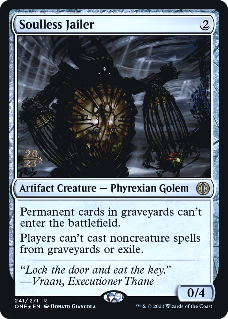 Soulless Jailer [Phyrexia: All Will Be One Prerelease Promos] MTG Single Magic: The Gathering    | Red Claw Gaming