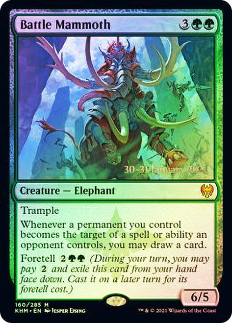 Battle Mammoth [Kaldheim Prerelease Promos] MTG Single Magic: The Gathering    | Red Claw Gaming