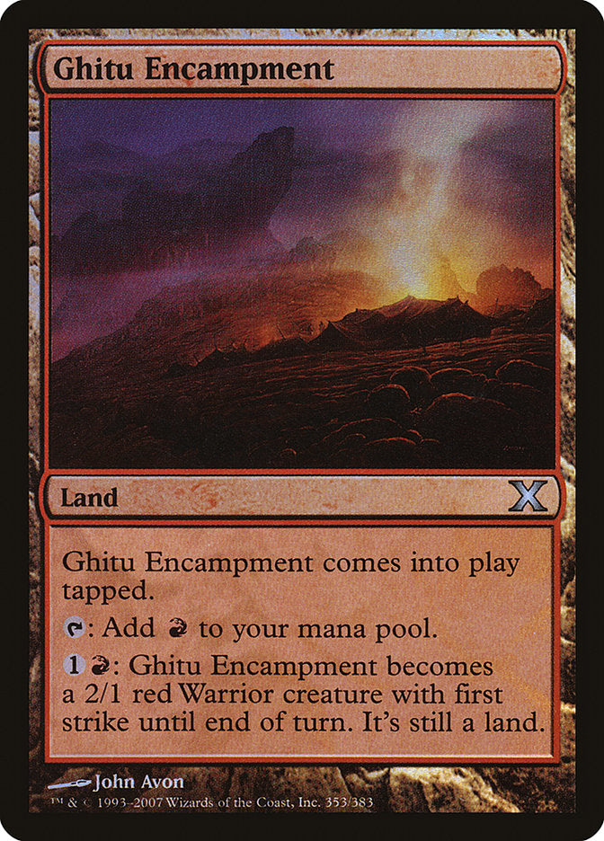 Ghitu Encampment (Premium Foil) [Tenth Edition] MTG Single Magic: The Gathering    | Red Claw Gaming