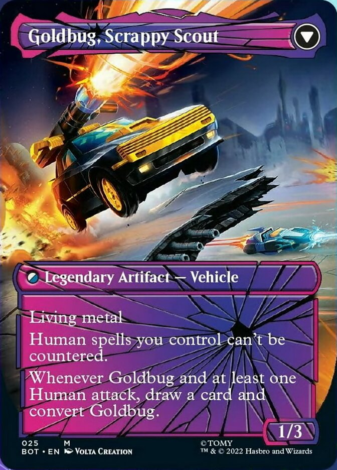 Goldbug, Humanity's Ally // Goldbug, Scrappy Scout (Shattered Glass) [Transformers] MTG Single Magic: The Gathering    | Red Claw Gaming