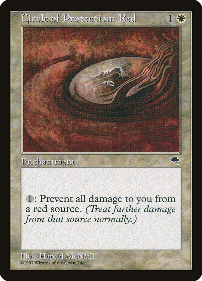 Circle of Protection: Red [Tempest] MTG Single Magic: The Gathering    | Red Claw Gaming