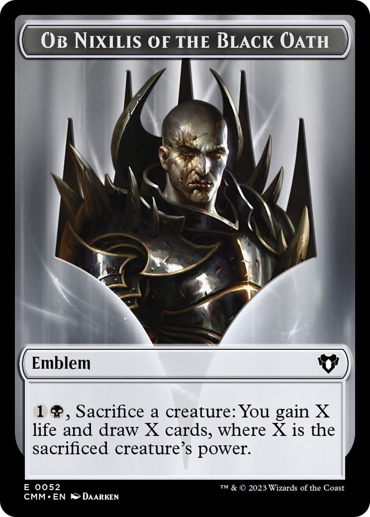 Ob Nixilis of the Black Oath Emblem [Commander Masters Tokens] MTG Single Magic: The Gathering    | Red Claw Gaming