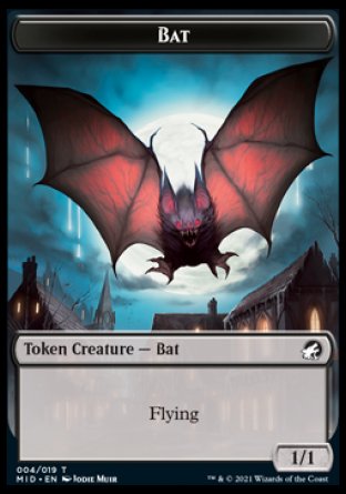Spirit // Bat Double-Sided Token [Innistrad: Midnight Hunt Tokens] MTG Single Magic: The Gathering    | Red Claw Gaming