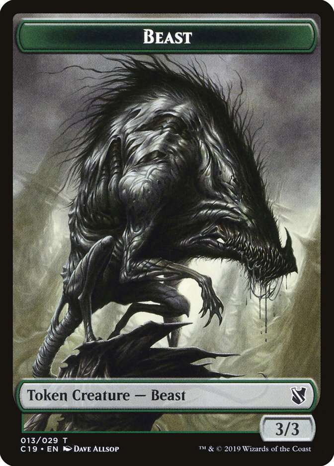 Beast Token (013/029) [Commander 2019 Tokens] MTG Single Magic: The Gathering    | Red Claw Gaming
