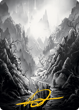 Mountain Art Card (Gold-Stamped Signature) [Innistrad: Midnight Hunt Art Series] MTG Single Magic: The Gathering    | Red Claw Gaming