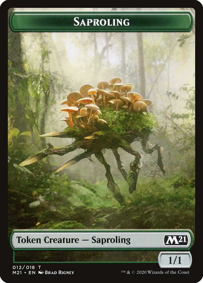 Beast // Saproling Double-Sided Token [Core Set 2021 Tokens] MTG Single Magic: The Gathering    | Red Claw Gaming