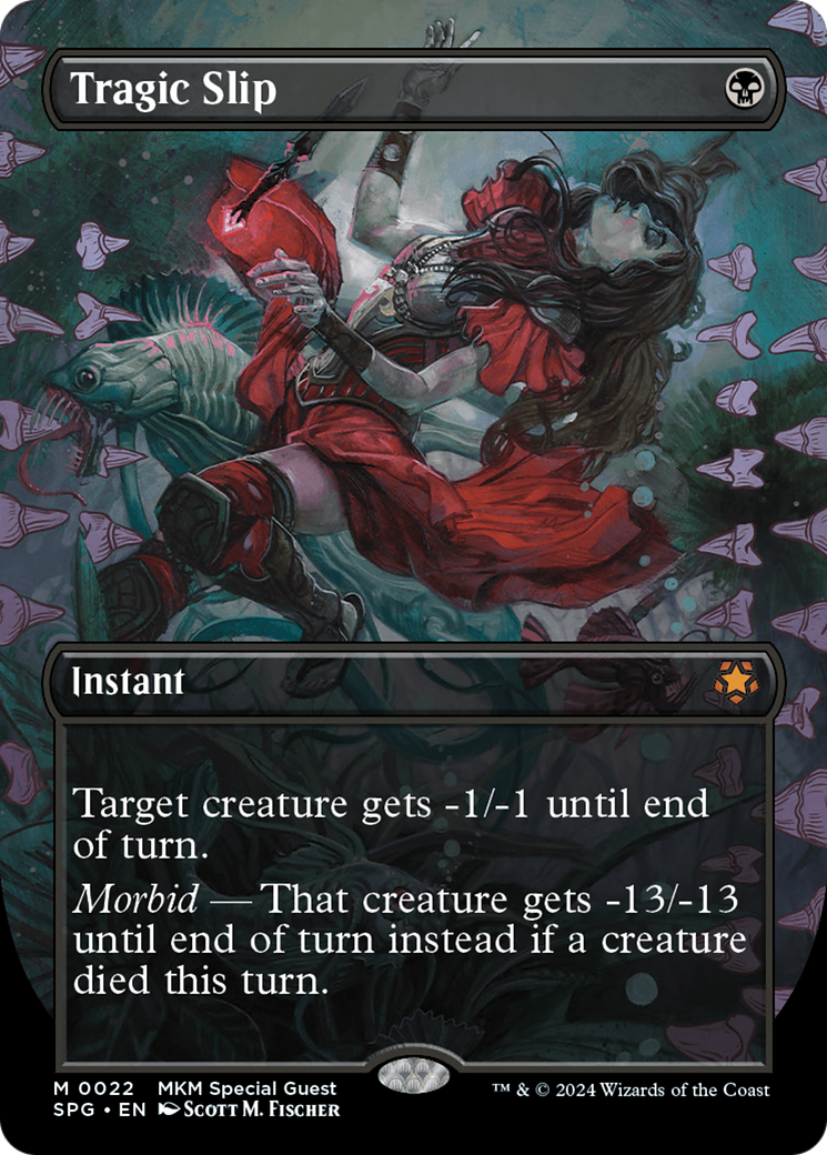 Tragic Slip (Borderless) [Murders at Karlov Manor Special Guests] MTG Single Magic: The Gathering    | Red Claw Gaming