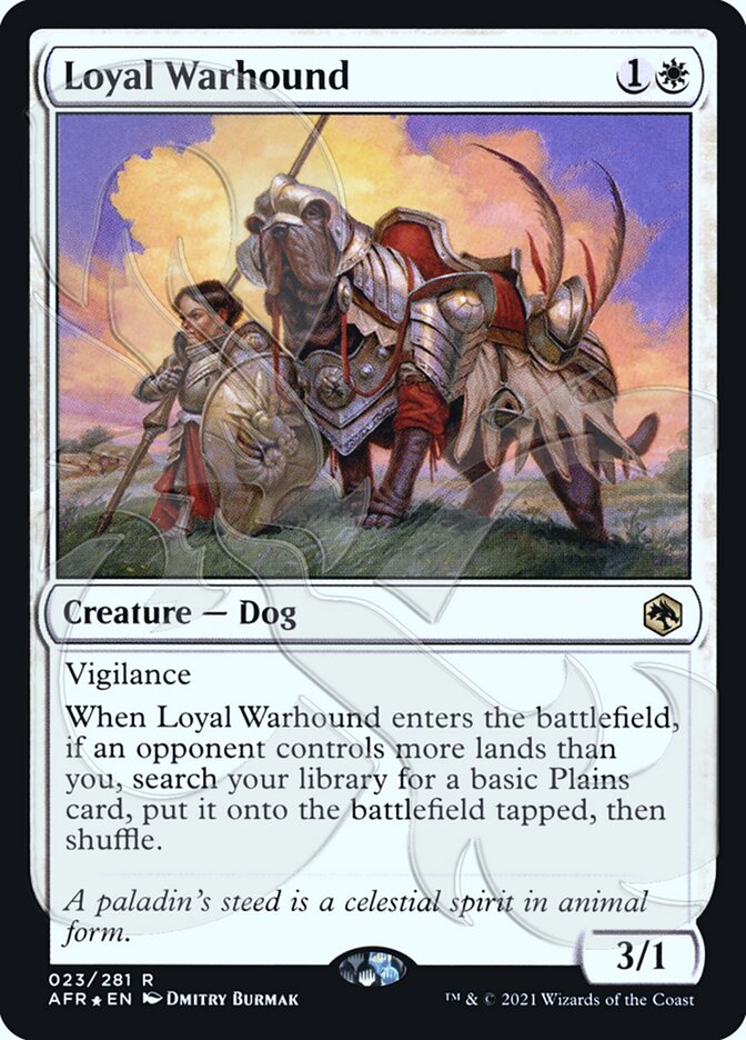 Loyal Warhound (Ampersand Promo) [Dungeons & Dragons: Adventures in the Forgotten Realms Promos] MTG Single Magic: The Gathering    | Red Claw Gaming