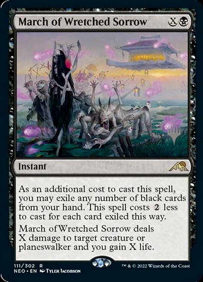 March of Wretched Sorrow (Promo Pack) [Kamigawa: Neon Dynasty Promos] MTG Single Magic: The Gathering    | Red Claw Gaming
