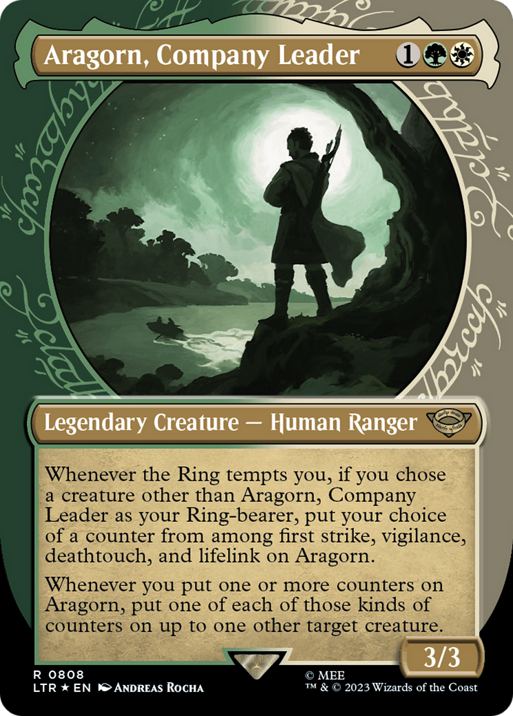 Aragorn, Company Leader (Showcase) (Surge Foil) [The Lord of the Rings: Tales of Middle-Earth] MTG Single Magic: The Gathering    | Red Claw Gaming