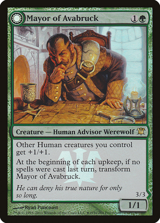 Mayor of Avabruck // Howlpack Alpha [Innistrad Prerelease Promos] MTG Single Magic: The Gathering    | Red Claw Gaming
