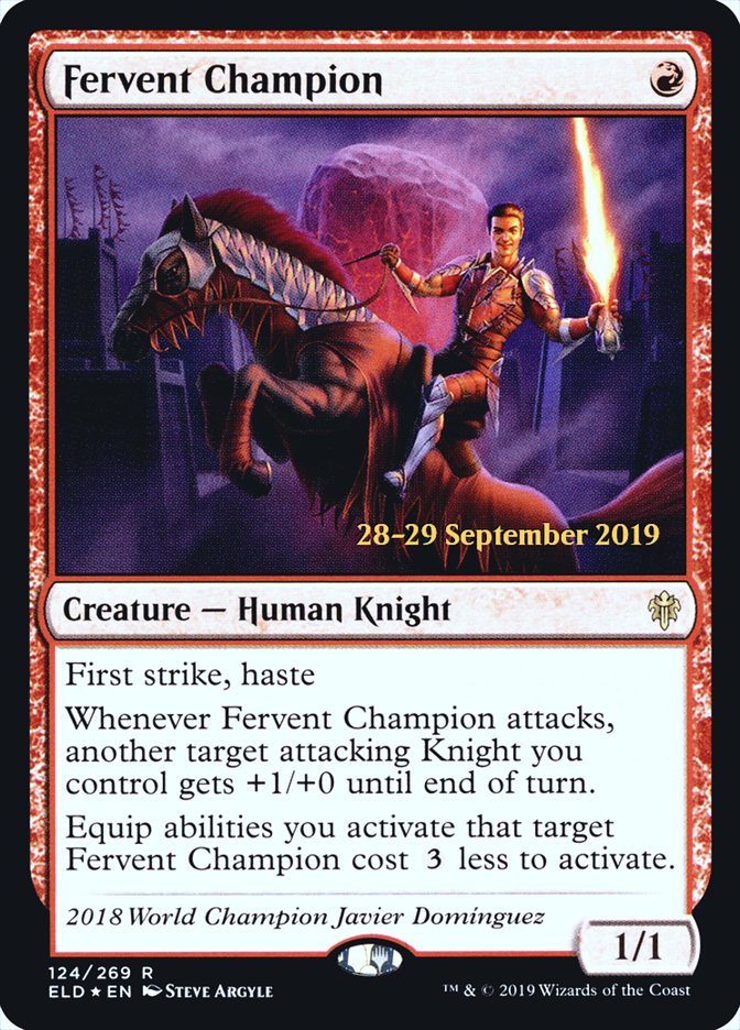 Fervent Champion [Throne of Eldraine Prerelease Promos] MTG Single Magic: The Gathering    | Red Claw Gaming