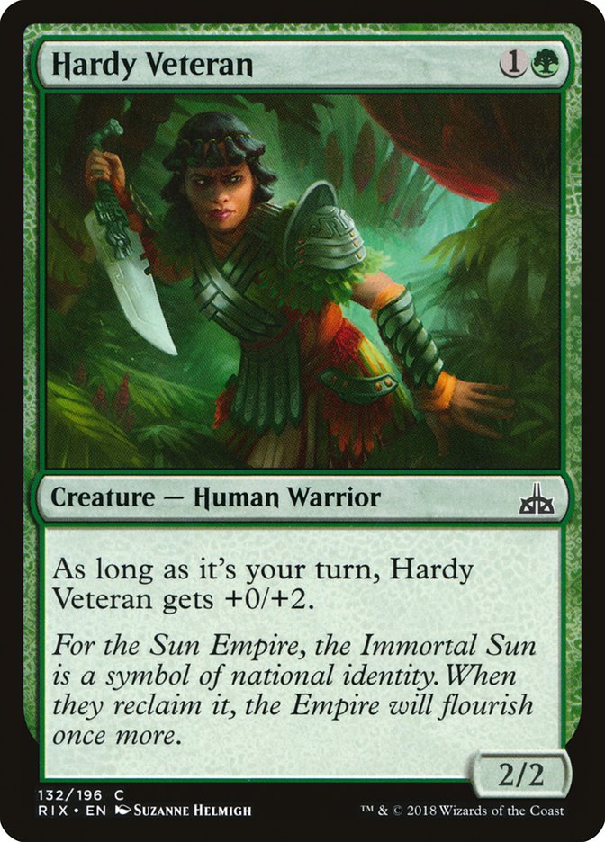 Hardy Veteran [Rivals of Ixalan] MTG Single Magic: The Gathering    | Red Claw Gaming