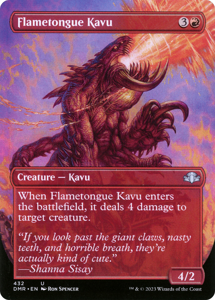 Flametongue Kavu (Borderless Alternate Art) [Dominaria Remastered] MTG Single Magic: The Gathering    | Red Claw Gaming