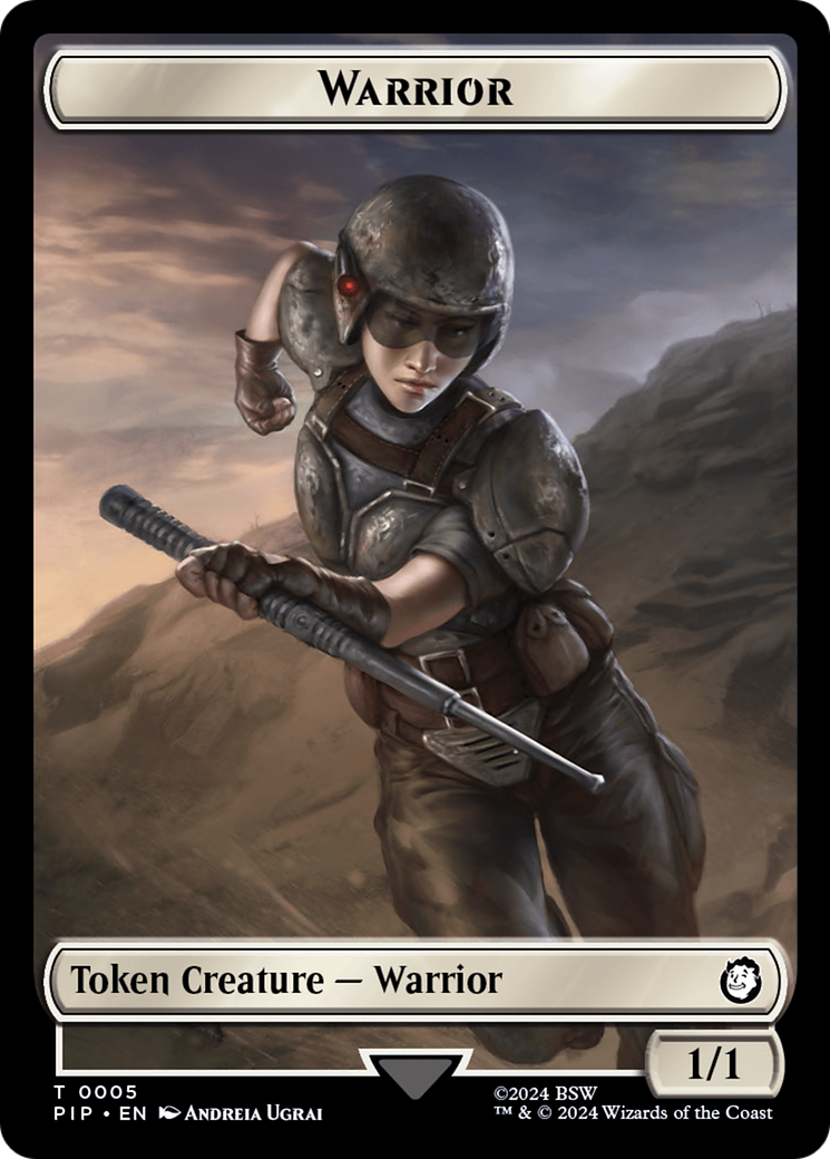 Warrior // Food (0012) Double-Sided Token [Fallout Tokens] MTG Single Magic: The Gathering    | Red Claw Gaming
