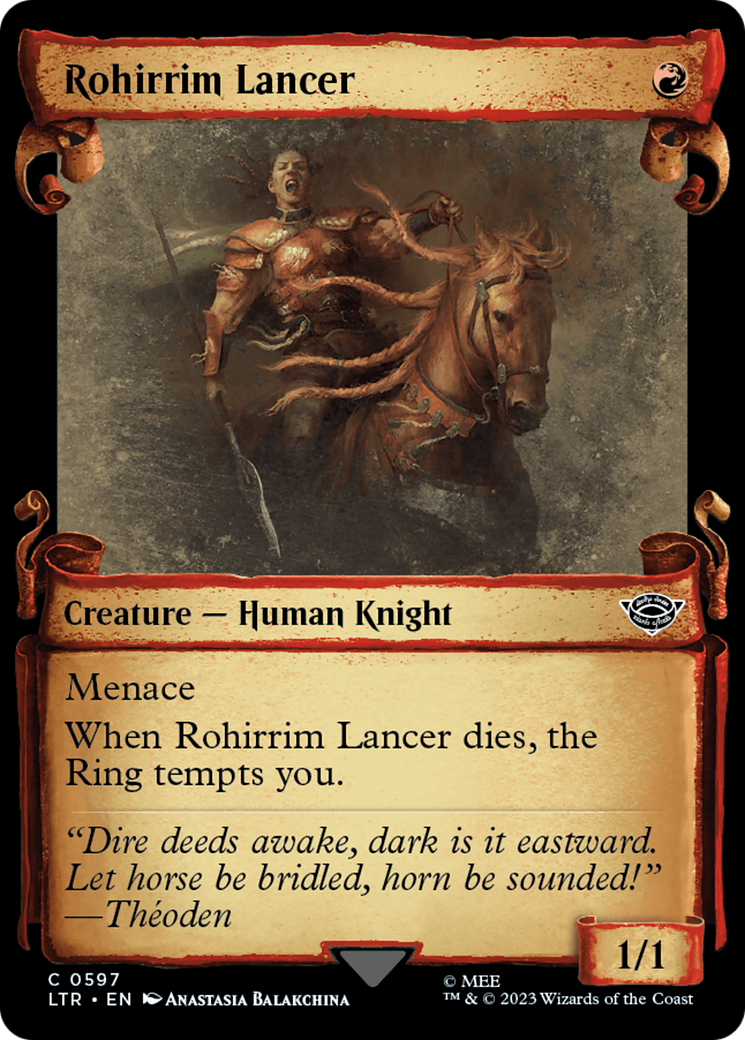 Rohirrim Lancer [The Lord of the Rings: Tales of Middle-Earth Showcase Scrolls] MTG Single Magic: The Gathering    | Red Claw Gaming