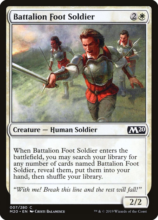 Battalion Foot Soldier [Core Set 2020] MTG Single Magic: The Gathering    | Red Claw Gaming