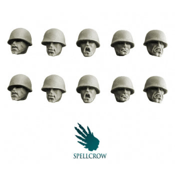 Guards Heads in M1 Helmets Minatures Spellcrow    | Red Claw Gaming