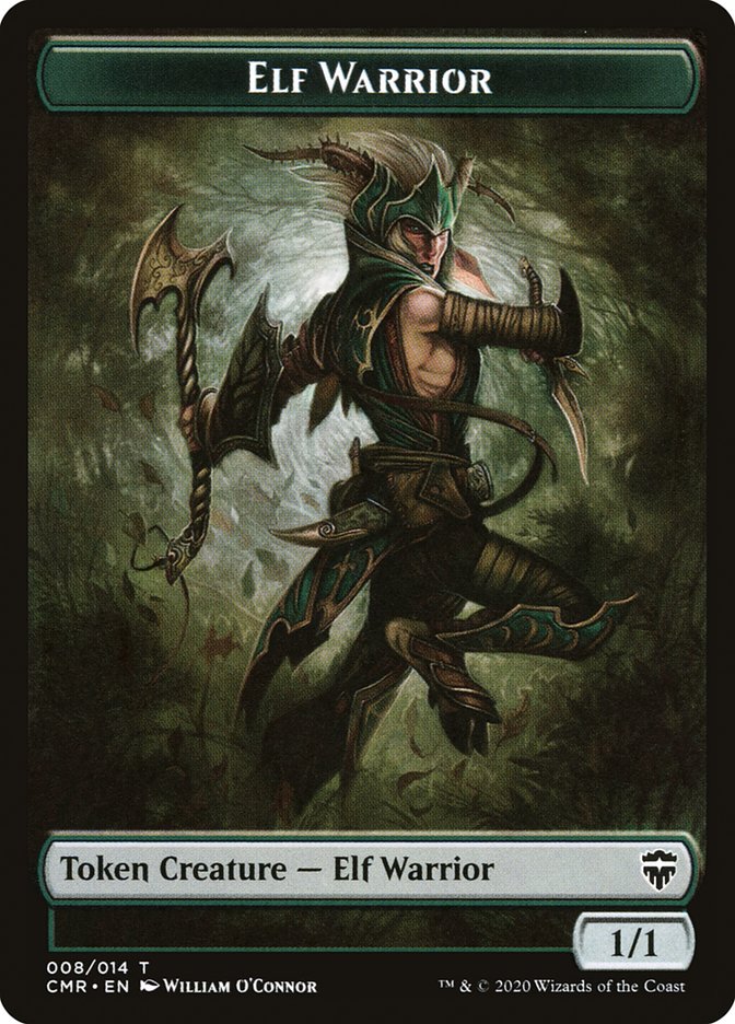 Copy (013) // Elf Warrior Double-Sided Token [Commander Legends Tokens] MTG Single Magic: The Gathering    | Red Claw Gaming