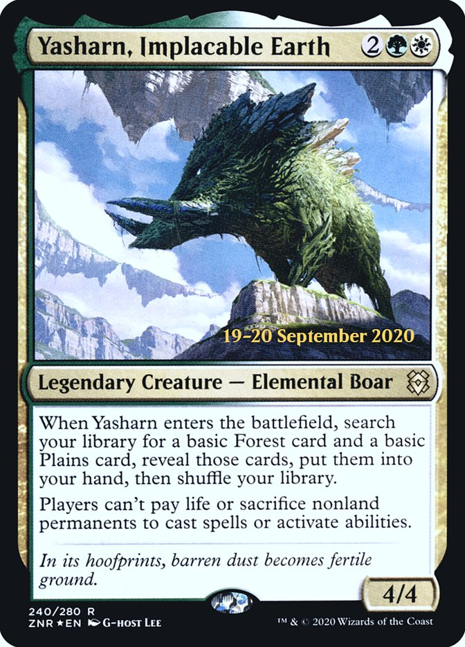 Yasharn, Implacable Earth [Zendikar Rising Prerelease Promos] MTG Single Magic: The Gathering    | Red Claw Gaming