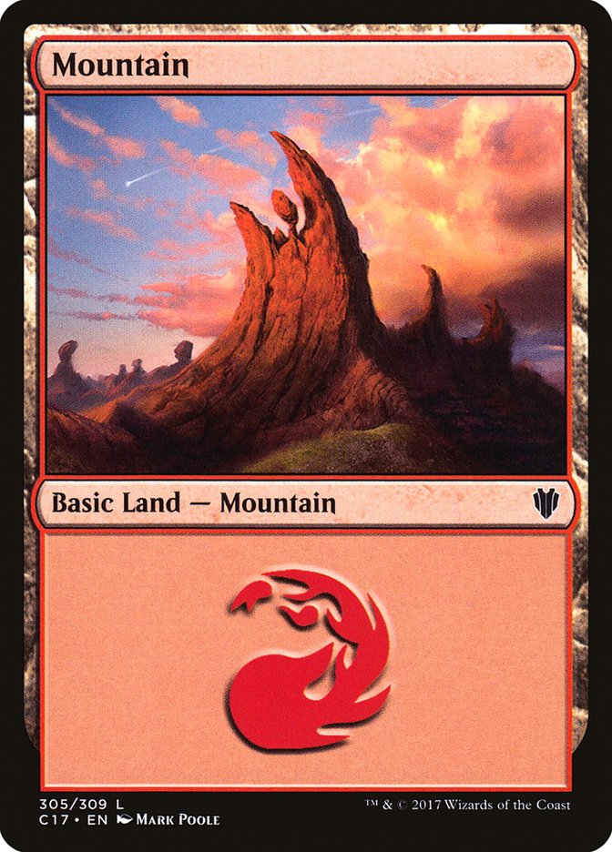 Mountain (305) [Commander 2017] MTG Single Magic: The Gathering    | Red Claw Gaming