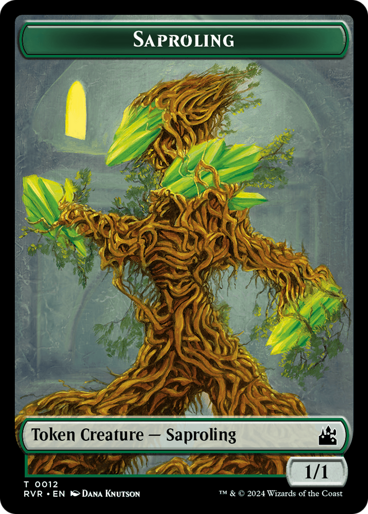 Saproling // Emblem - Domri Rade Double-Sided Token [Ravnica Remastered Tokens] MTG Single Magic: The Gathering    | Red Claw Gaming