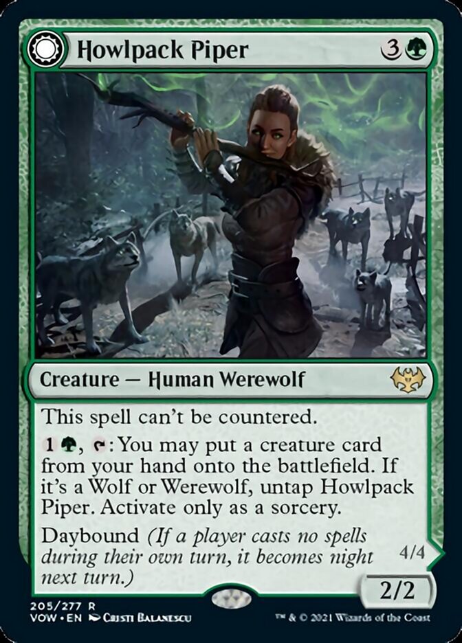 Howlpack Piper // Wildsong Howler [Innistrad: Crimson Vow] MTG Single Magic: The Gathering    | Red Claw Gaming
