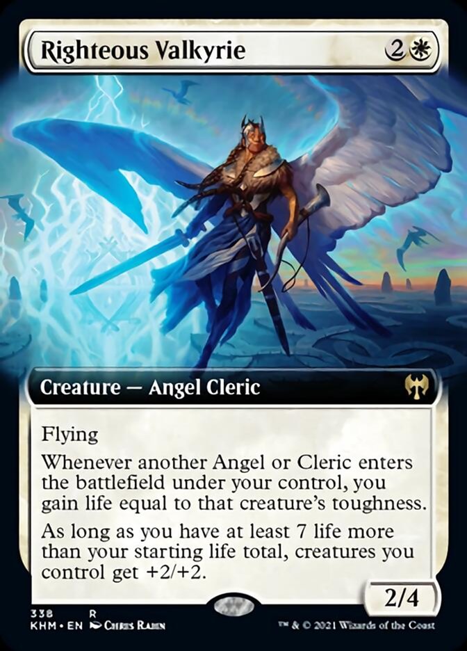 Righteous Valkyrie (Extended Art) [Kaldheim] MTG Single Magic: The Gathering    | Red Claw Gaming