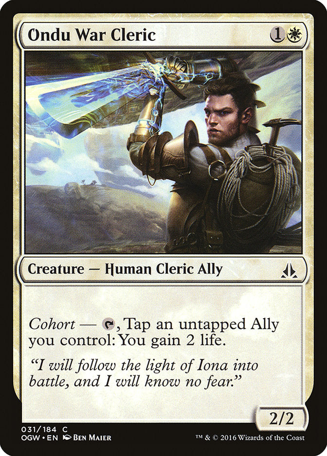 Ondu War Cleric [Oath of the Gatewatch] MTG Single Magic: The Gathering    | Red Claw Gaming