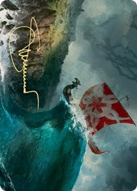 Run Ashore Art Card (Gold-Stamped Signature) [Kaldheim Art Series] MTG Single Magic: The Gathering    | Red Claw Gaming