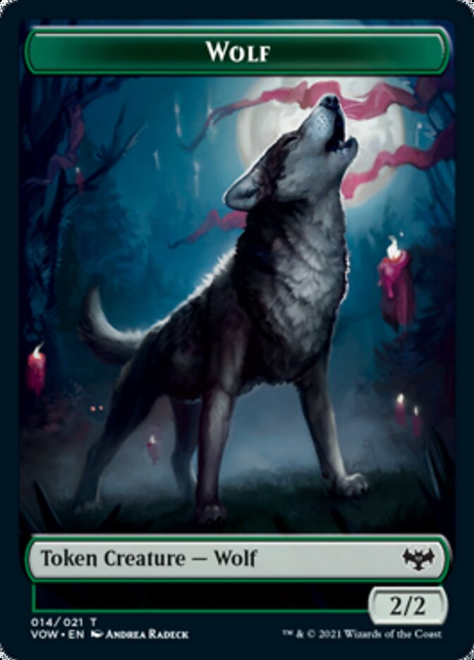 Wolf (011) // Wolf (014) Double-Sided Token [Innistrad: Crimson Vow Tokens] MTG Single Magic: The Gathering    | Red Claw Gaming