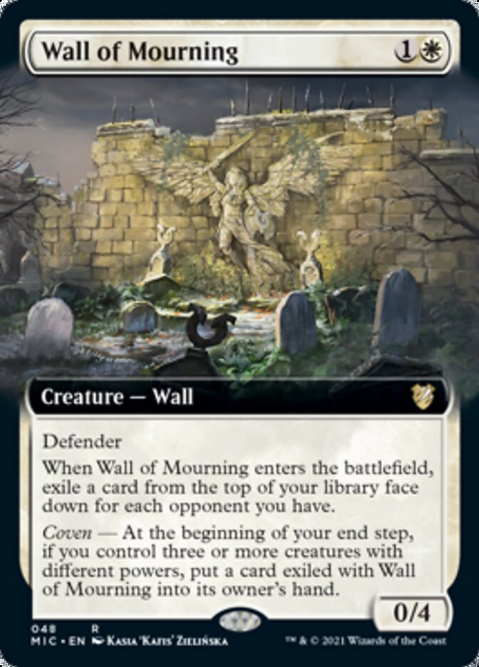 Wall of Mourning (Extended Art) [Innistrad: Midnight Hunt Commander] MTG Single Magic: The Gathering    | Red Claw Gaming