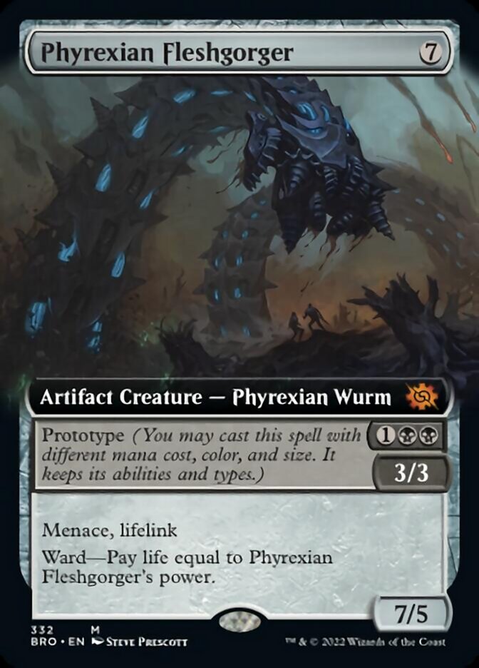 Phyrexian Fleshgorger (Extended Art) [The Brothers' War] MTG Single Magic: The Gathering    | Red Claw Gaming