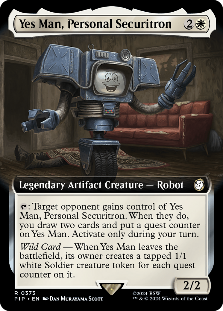 Yes Man, Personal Securitron (Extended Art) [Fallout] MTG Single Magic: The Gathering    | Red Claw Gaming