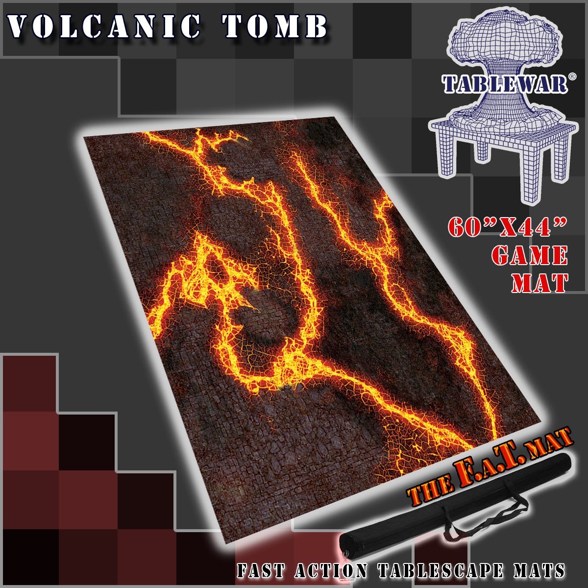 F.A.T. Mats Volcanic Tomb 60'x44' Gaming Mat F.A.T. Mats    | Red Claw Gaming