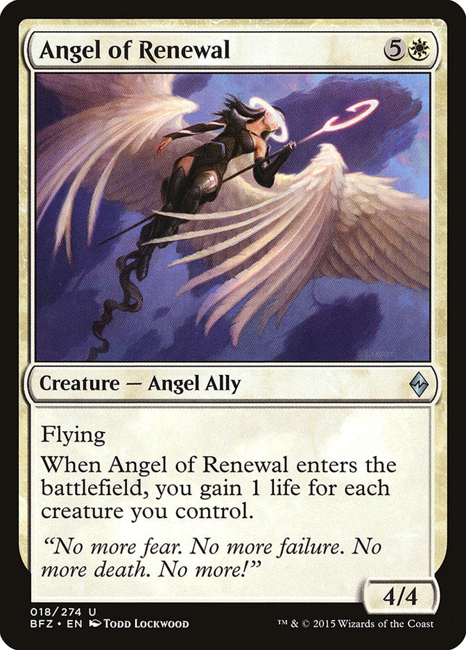 Angel of Renewal [Battle for Zendikar] MTG Single Magic: The Gathering    | Red Claw Gaming