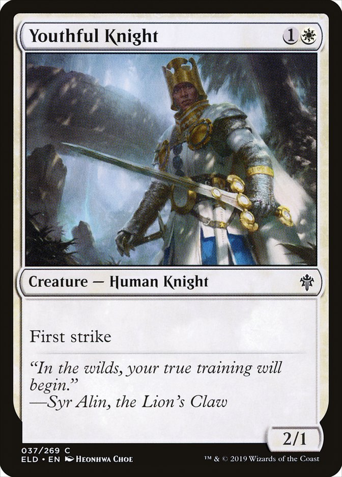 Youthful Knight [Throne of Eldraine] MTG Single Magic: The Gathering    | Red Claw Gaming