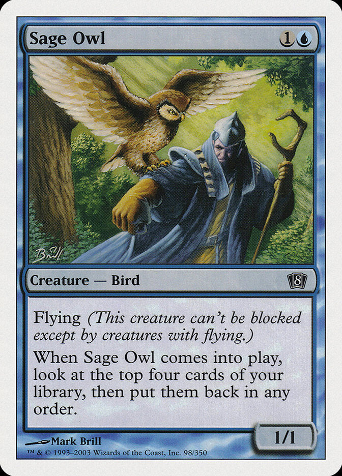Sage Owl [Eighth Edition] MTG Single Magic: The Gathering    | Red Claw Gaming