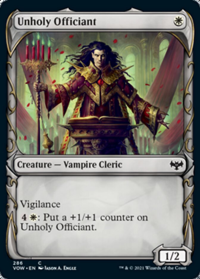 Unholy Officiant (Showcase Fang Frame) [Innistrad: Crimson Vow] MTG Single Magic: The Gathering    | Red Claw Gaming