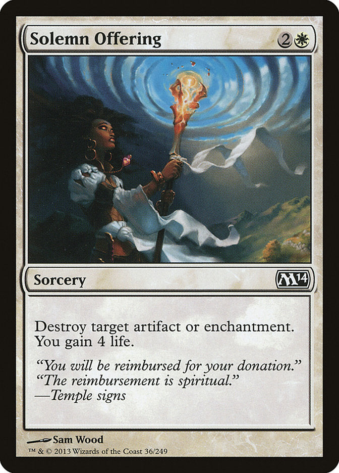 Solemn Offering [Magic 2014] MTG Single Magic: The Gathering    | Red Claw Gaming