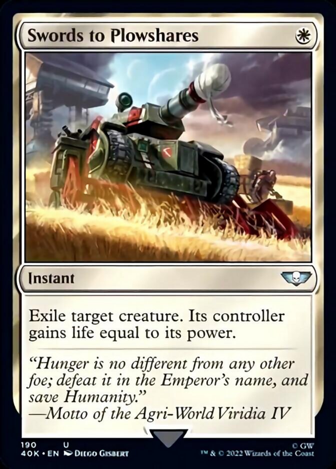 Swords to Plowshares (Surge Foil) [Warhammer 40,000] MTG Single Magic: The Gathering    | Red Claw Gaming